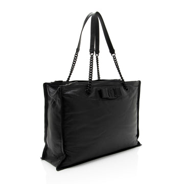 Salvatore Ferragamo Leather Viva Bow Small Tote