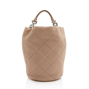 Salvatore Ferragamo Quilted Calfskin Bucket Bag (SHF-22030)