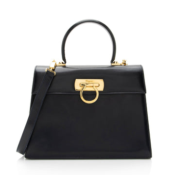 Salvatore Ferragamo Vintage Calfskin Gancini Top Handle (SHF-MXCzTv)