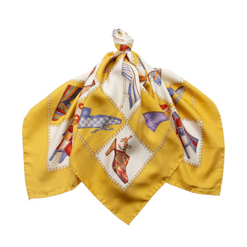 Salvatore Ferragamo Vintage Silk Shoe 90cm Scarf