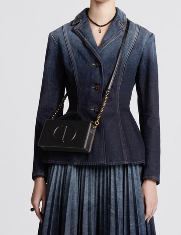 DIOR Black CD Signature Calfskin Mini Crossbody Bag (New)