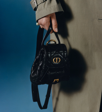 DIOR Black Macrocannage Lambskin Caro Nano Backpack (New)