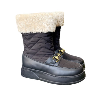 VS HORSEBIT CHEVRON QUILTED BOOTS BLACK