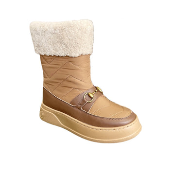 VS HORSEBIT CHEVRON QUILTED BOOTS BROWN