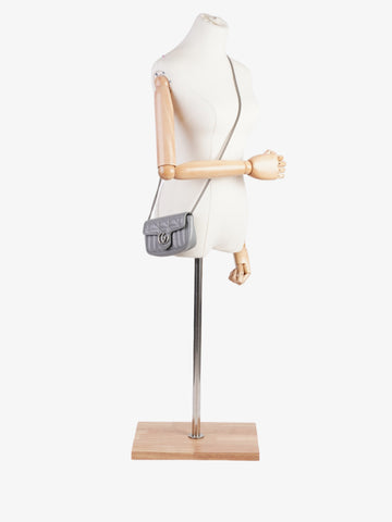 Gucci CS Marmont Grey Matelasse Leather Super Mini