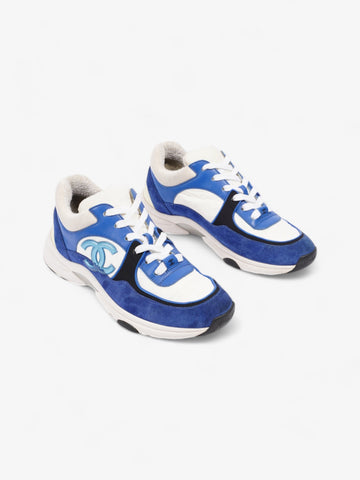 Chanel CC Runner White / Blue / Black Suede EU 37.5 UK 4.5