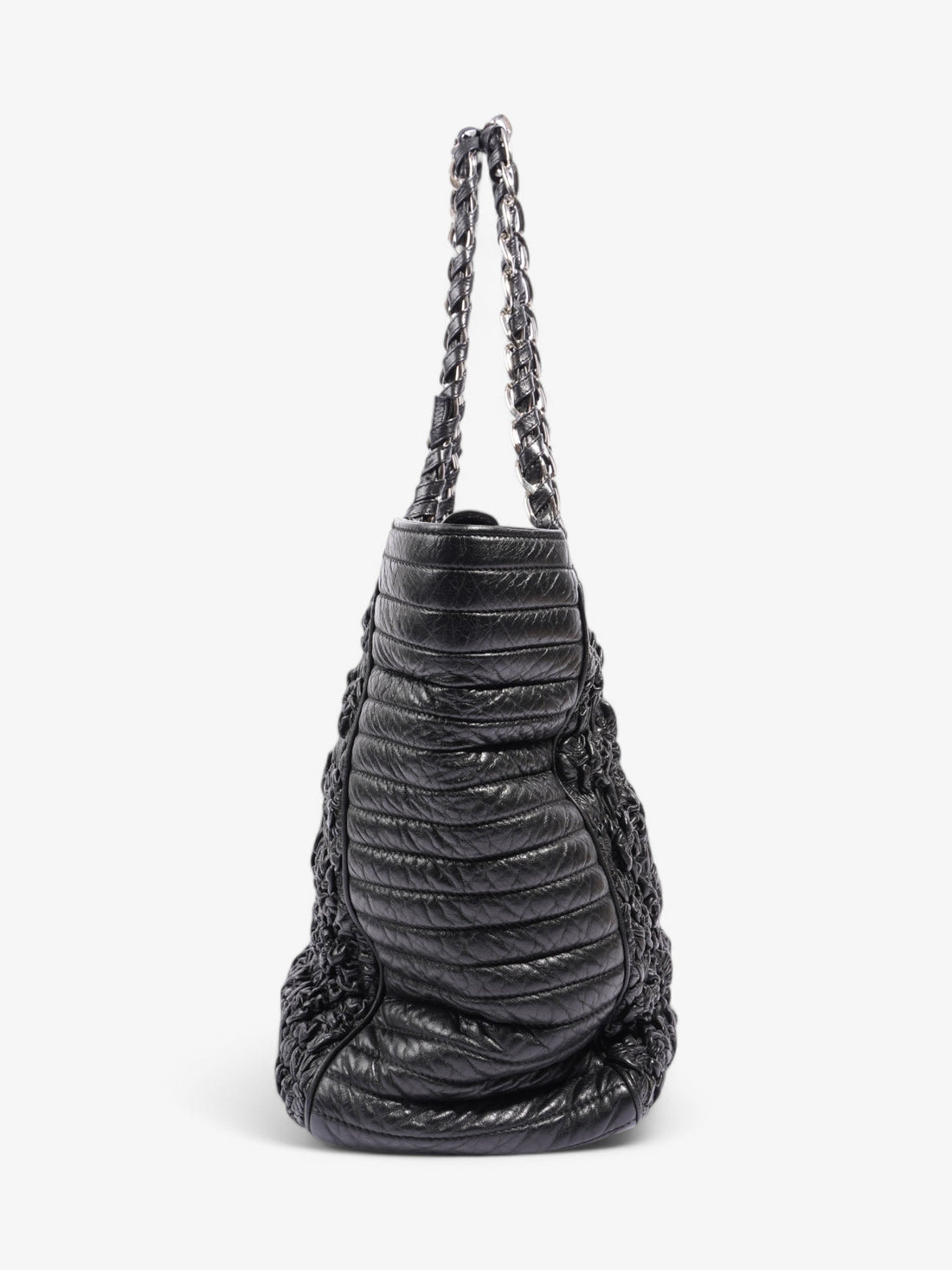 Chanel Astrakhan Shopping Bag Black Lambskin Leather