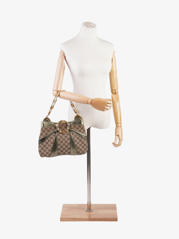 Gucci x Tom Ford Bamboo Chain Shoulder Bag CS Supreme / Metallic Canvas