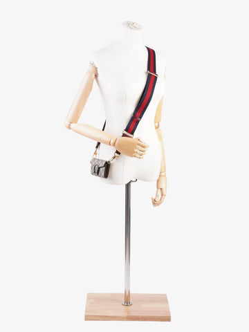 Gucci Dionysus CS Wallet With Web Strap Beige And Ebony CS Supreme / Navy / Red Coated Canvas