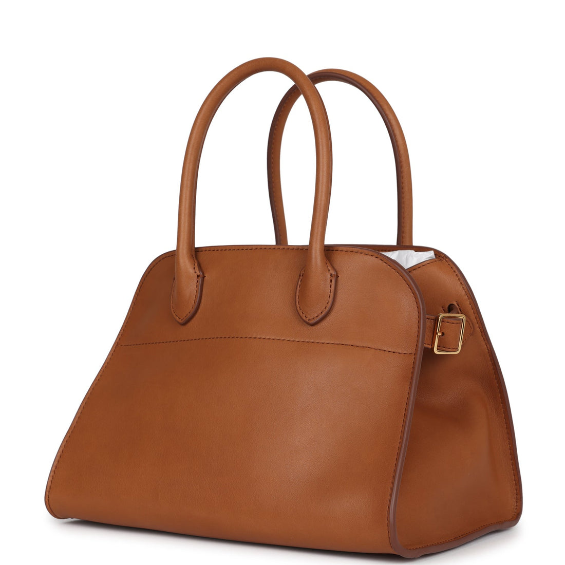 The Row Soft Margaux 10 Bag Cuir Saddle Leather Gold Hardware