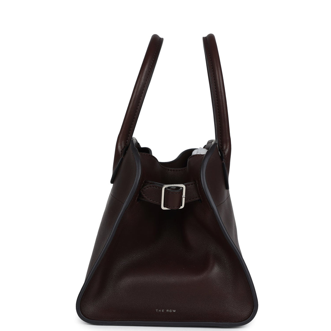 The Row Soft Margaux 10 Bag Chestnut Saddle Leather Silver Hardware