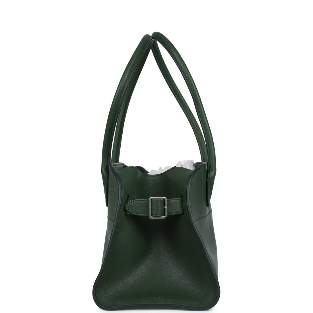 The Row Margaux Shoulder 12 Bag Moss Saddle Silver Hardware