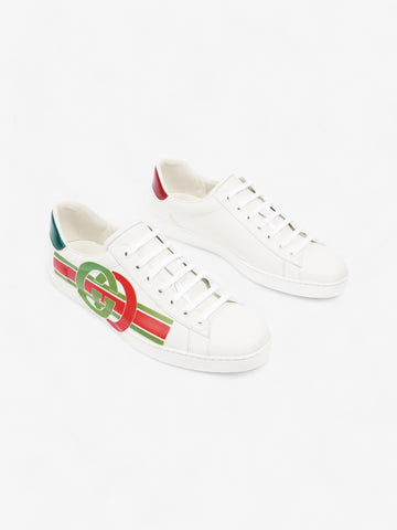 Gucci Ace CS Stripe Sneakers White  / Red / Green Leather EU 45 UK 11
