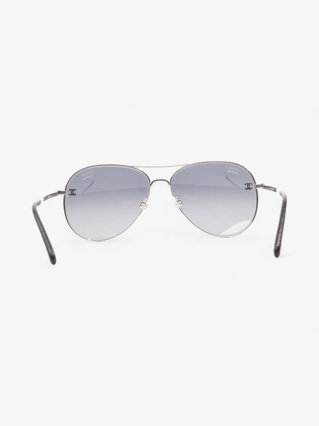 Chanel CC Aviator Black / Silver Acetate 135mm