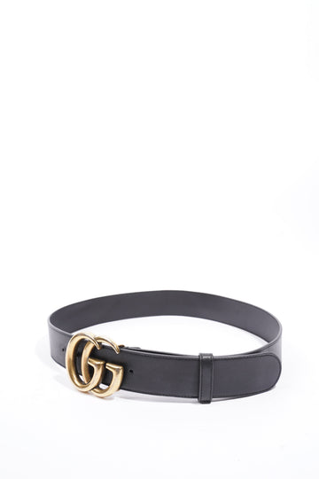 Gucci CS Marmont 2015 Re-Edition Wide Belt  Black Leather 85cm / 34"