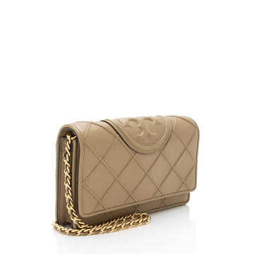 Tory Burch Leather Fleming Soft Wallet on Chain