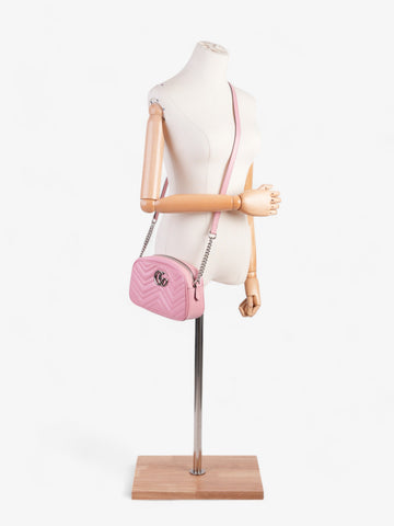 Gucci CS Marmont Bubblegum Pink Matelasse Leather Small