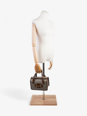 Gucci Horsebit 1955 Top Handle CS Supreme / Brown Coated Canvas Mini