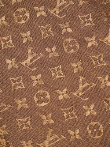 Louis Vuitton Monogram Shawl Brown Wool