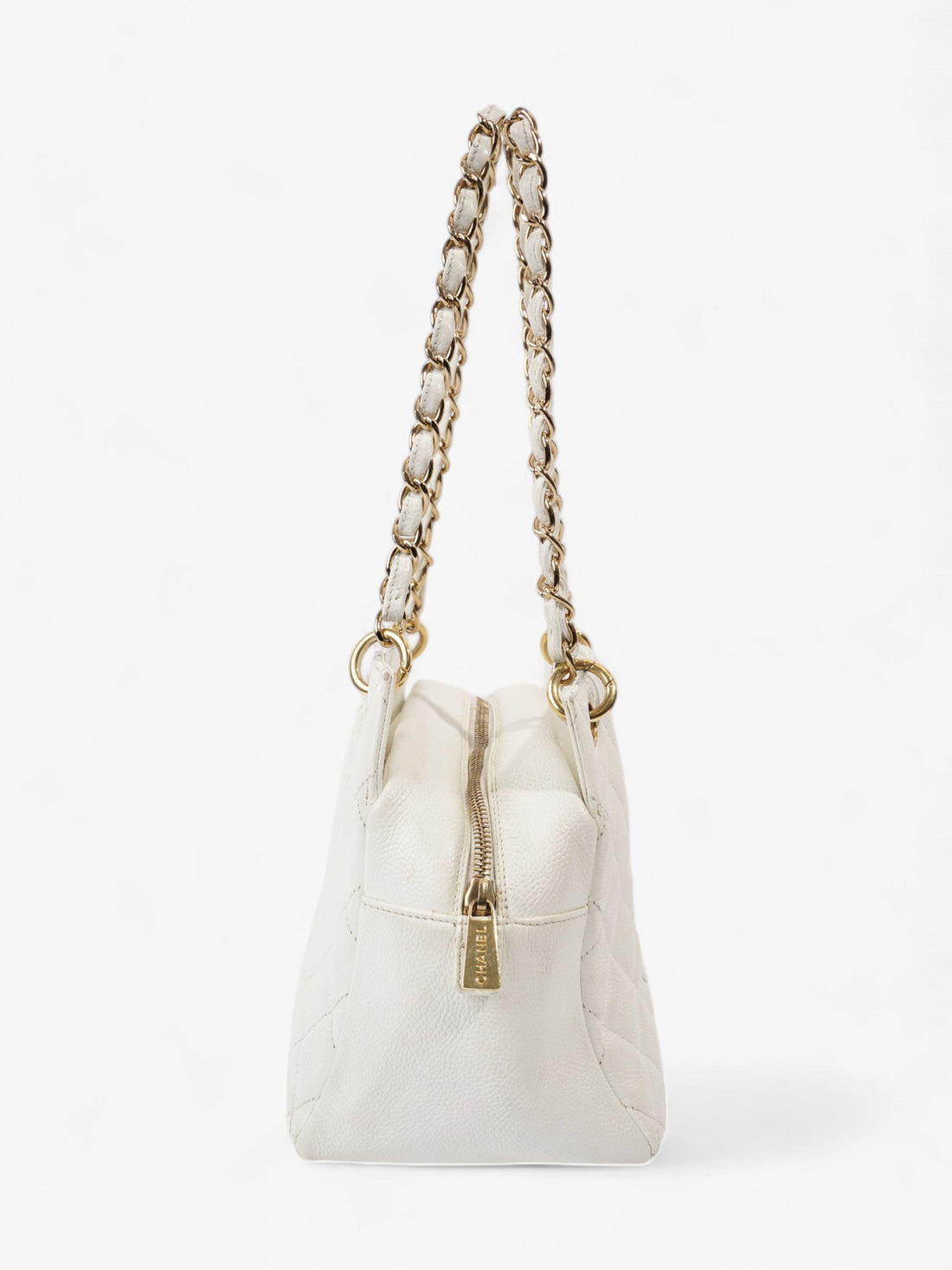 Chanel Timeless Tote White Caviar Leather Petite