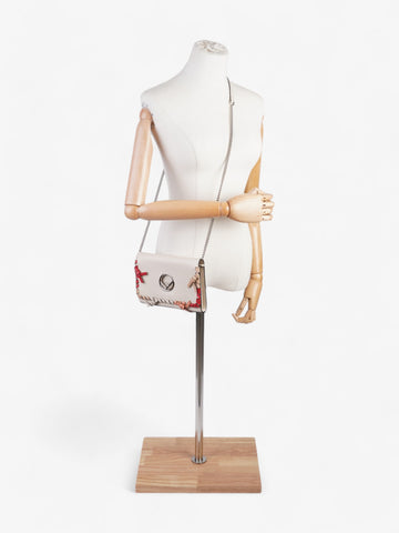 Fendi F is Fendi Whipstitch Bow Wallet On Chain Camelia / Multicoloured Calfskin Leather