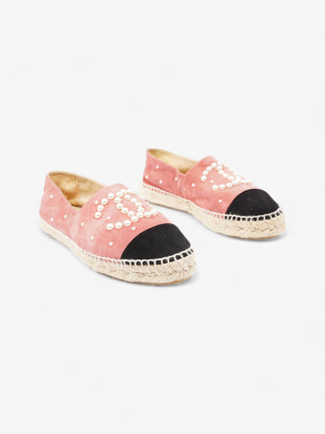 Chanel Espadrilles Pink / Black Suede EU 38 UK 5