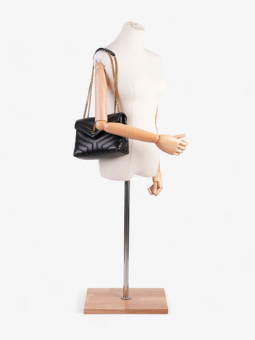 Saint Laurent Lou Lou Black Matelasse Leather Small