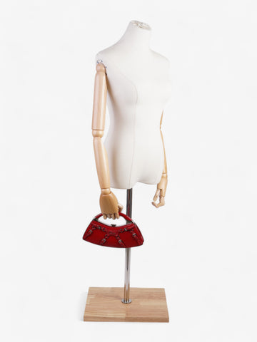 Christian Dior Bondage Clutch Red Calfskin Leather