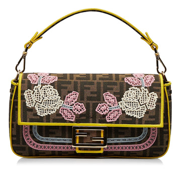 FENDI Embroidered Zucca Baguette