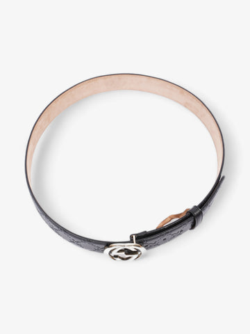 Gucci Interlocking G Belt Black CS Supreme Leather 90cm 36"
