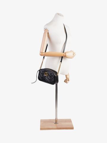 Gucci CS Marmont Black Matelasse Leather Small