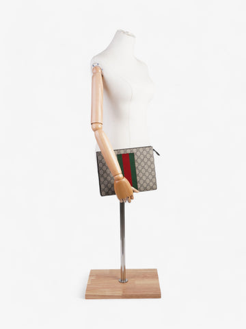 Gucci Web Clutch CS Supreme / Green / Red Canvas
