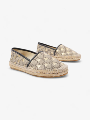 Gucci CS Bee Espadrille CS Supreme / Gold Canvas EU 36.5 UK 3.5