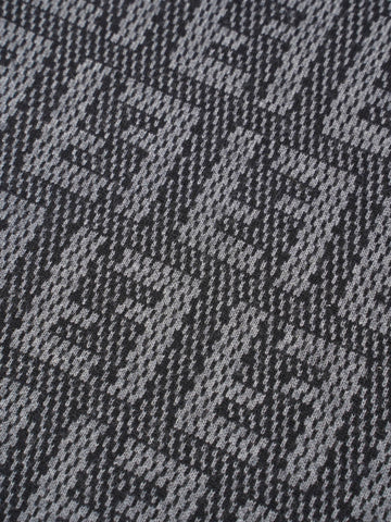 Fendi Logo Pattern Scarf Black / Grey Wool