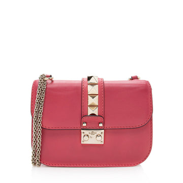 Valentino Calfskin Glam Lock Small Shoulder Bag