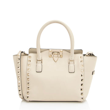 Valentino Calfskin Rockstud Double Handle Mini Tote (SHF-VEoJao)