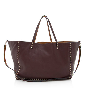 Valentino Calfskin Rockstud Reversible Small Tote - FINAL SALE (SHF-19189)