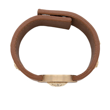 Versace Leather Studded Medusa Bracelet