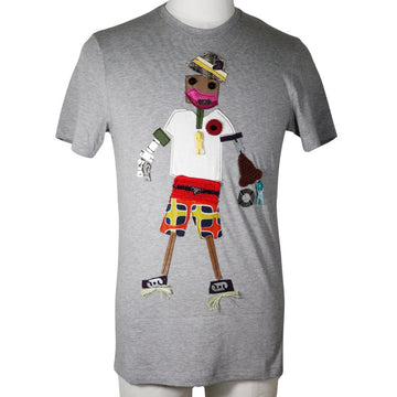 PRADA Short sleeve T-shirt cotton gray robot mens S Used