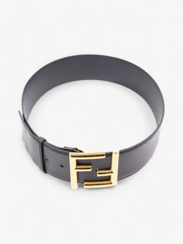 Fendi FF-Motif Wide Belt Black / Gold Leather 85cm / 34"