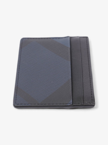 Burberry London Check Card Holder Navy Blue / Black Polyurethane
