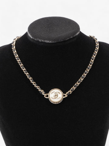 Chanel CC Chain Choker Black / Gold Base Metal 30cm