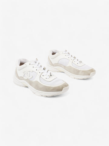 Chanel CC Logo Sneakers White  Suede EU 39 UK 6