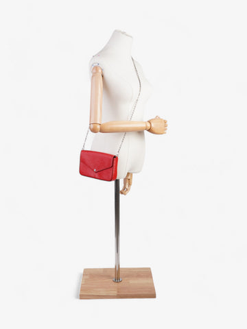 Louis Vuitton Pochette Felicie Red Epi Leather