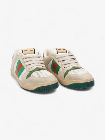 Gucci Screener CS Sneakers Beige / White / Green Leather EU 42.5 UK 8.5