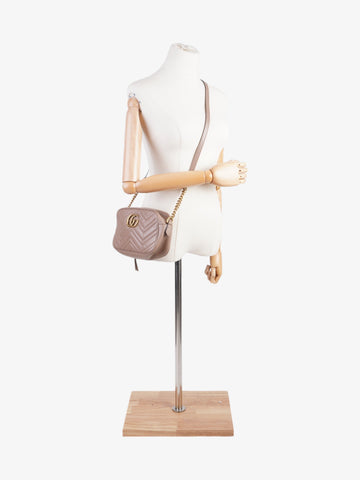 Gucci CS Marmont Dusty Pink Matelasse Leather Small