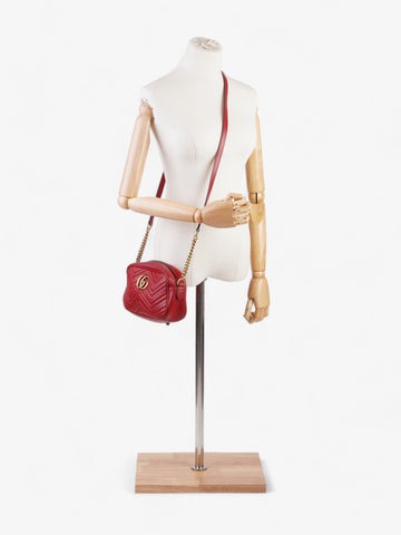 Gucci CS Marmont Zip Red Matelasse Leather Small