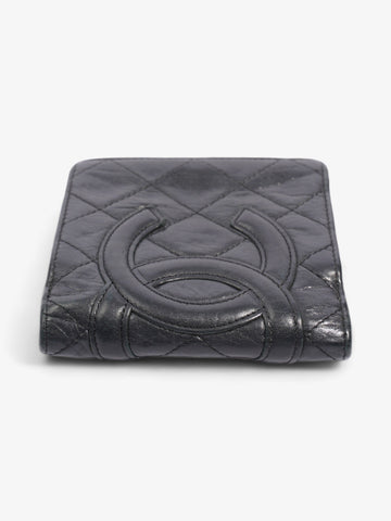 Chanel Cambon Lambskin Compact Wallet Black Lambskin Leather