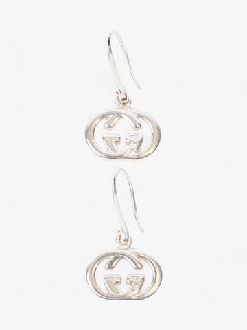 Gucci Interlocking G Drop Earrings Silver Silver Sterling