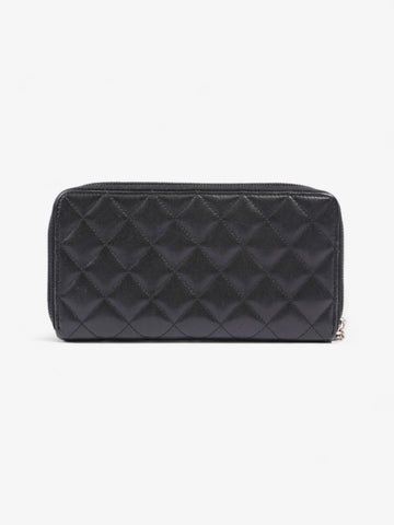 Chanel CC Zip Around Wallet Black Leather